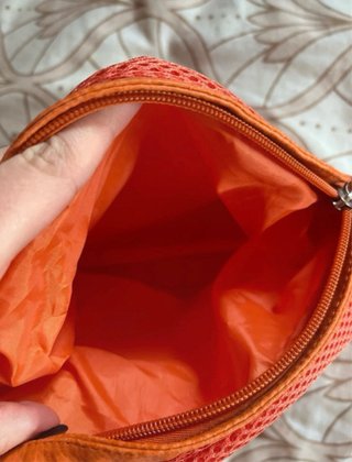 Neceser naranja de malla vintage