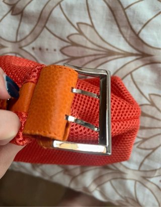 Neceser naranja de malla vintage