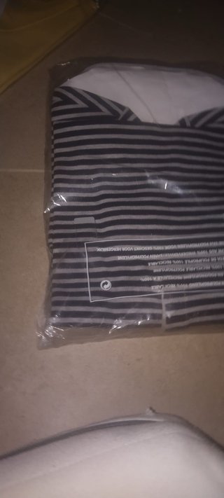 Polo Lacoste Rayas Azul y Gris Talla L