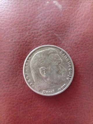Moneda Plata 5 Marcos Alemania 1936 Hindenburg