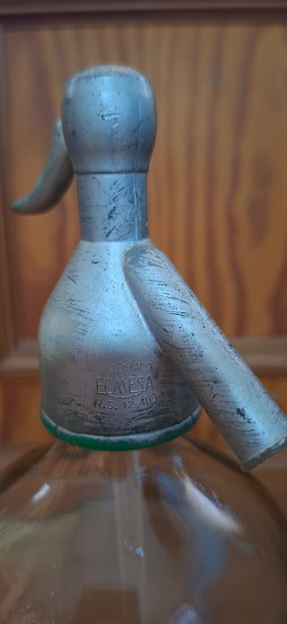 Sifón vintage de vidrio