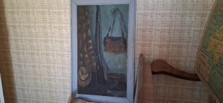 Antigua Pintura impresionista  al óleo sobre  caza