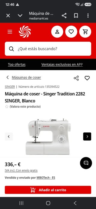 Máquina de Coser Singer Tradition 2282