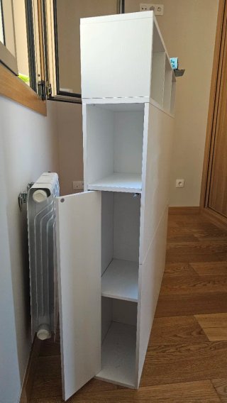 Cabecero Estantería Blanco y Madera