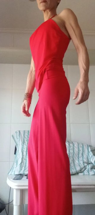 Mono rojo licra elástico pantalón