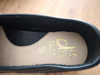 Mocasines de piel azul marino, talla 36