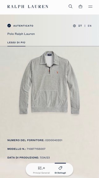 Polo Ralph Lauren Felpa Grigia Uomo