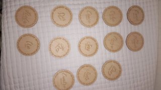 Placas madera meses bebé
