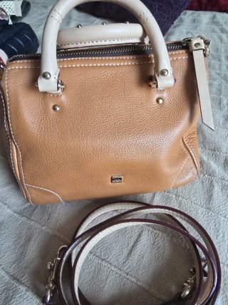 Bolso Purificación García Beige y Marrón