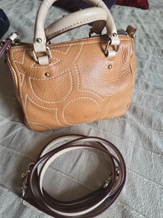 Bolso Purificación García Beige y Marrón