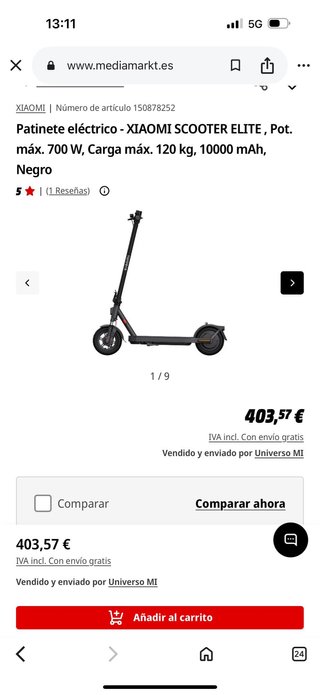 Patinete Eléctrico Xiaomi Elite