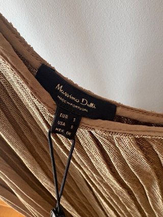 Vestido Massimo Dutti dorado talla s