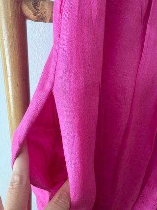 Vestido Falda Massimo Dutti rosa bordada