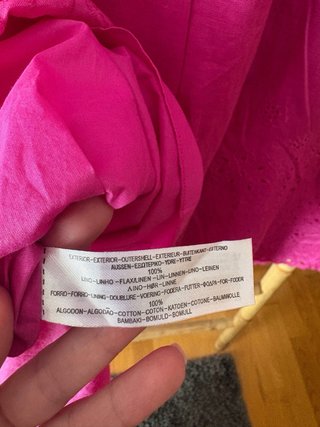 Vestido Falda Massimo Dutti rosa bordada