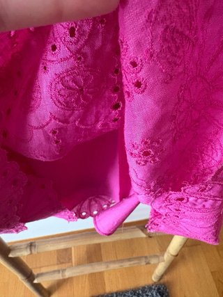 Vestido Falda Massimo Dutti rosa bordada
