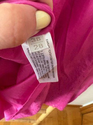 Vestido Falda Massimo Dutti rosa bordada