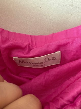 Vestido Falda Massimo Dutti rosa bordada
