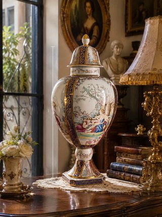 Gran Jarrón Tibor Porcelana