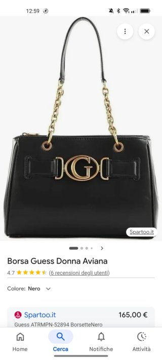 Borsa Guess Aviana Nera Oro