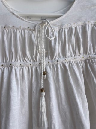Blusa blanca manga larga talla L