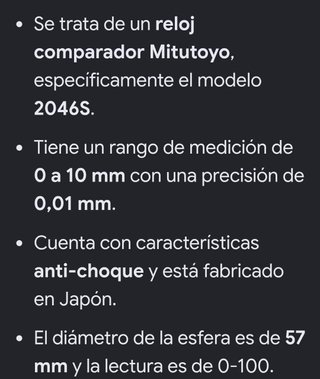 Reloj Comparador Mitutoyo 2046S 0.01mm
