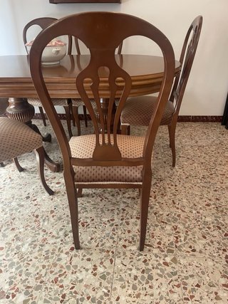 Mesa extensible madera con 6 sillas