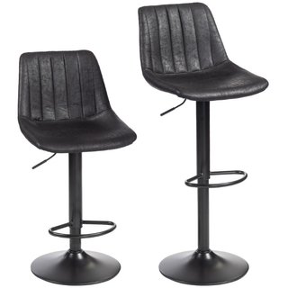Juego de 2 taburetes de bar en diseño retro, con