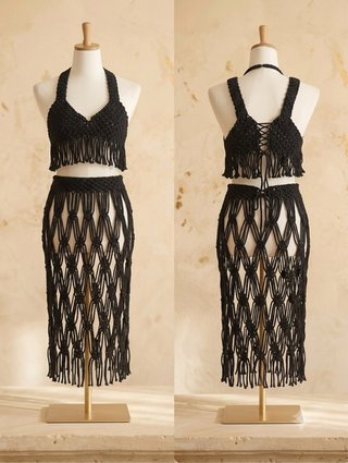 Conjunto Macramé Negro