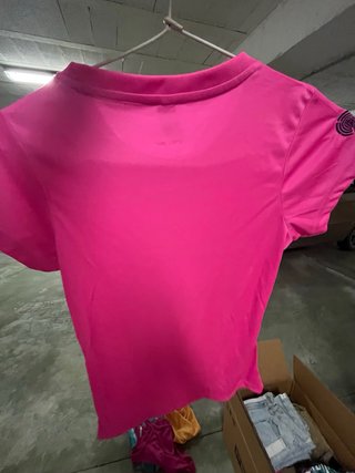Camiseta Deportiva Mujer Boriken Rosa Neón Talla S