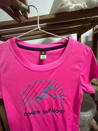 Camiseta Deportiva Mujer Boriken Rosa Neón Talla S