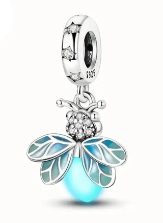 Charm Luciérnaga Alas Azules + cajita pandora