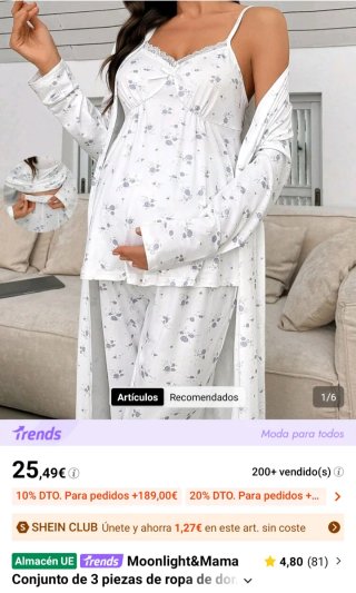 Pijama premamá 3 piezas Moonlight&Mama