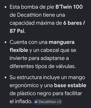 Bomba de aire B'TWIN 100 usada 2 VECES!!