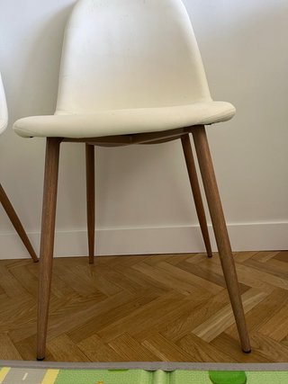 Juego de 2 sillas de comedor blancas