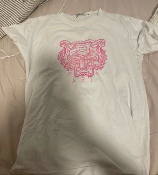 Camiseta Kenzo Tiger Paris Blanca y Rosa