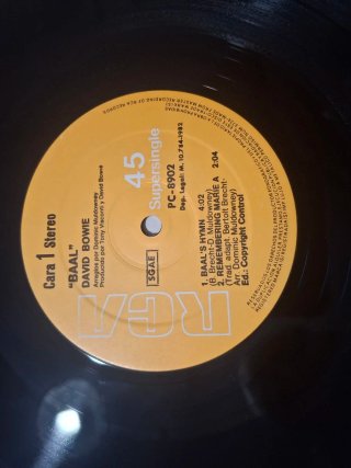 David Bowie Baal RCA Supersingle 45 R.P.M.
