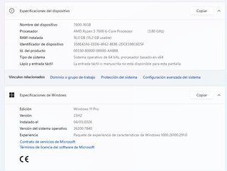 PC Ryzen 5 7600, 16GB DDR5 5600, 512GB NVMe