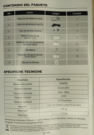 Selladora al vacío
