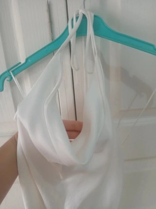 Top Halter Satén Zara Blanco