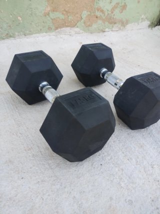 Mancuernas Hexagonales 17.5 kg (Par)