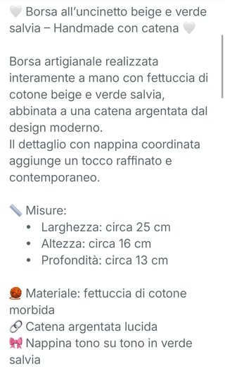 Borsa uncinetto beige e verde acqua