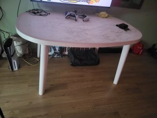 Mesa de jardín blanca efecto mármol