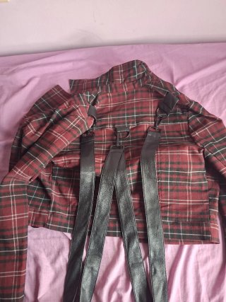 Chaqueta Killstar cuadros roja mujer