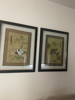 Cuadros Sedas Chinas Marco Madera