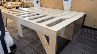 Módulo Cama retraible Camper Furgoneta Madera NEW