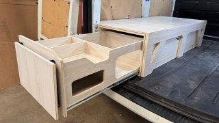 Módulo Cama retraible Camper Furgoneta Madera NEW