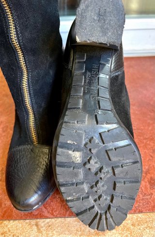 Botas Hispanitas Piel Negra Cremallera Dorada
