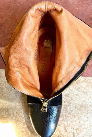 Botas Hispanitas Piel Negra Cremallera Dorada