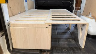 Módulo Cama extraible Camper Furgoneta Madera NEW