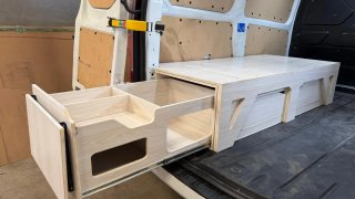 Módulo Cama extraible Camper Furgoneta Madera NEW